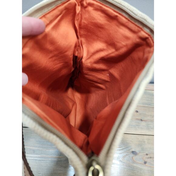 FOSSIL Explorer Foldover Flap Leather and Textured Canvas Cotton Shoulder Bag - Picture 10 of 10